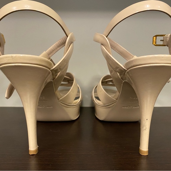 SAINT LAURENT Tribute Platform Sandals Beige 38.5 75mm - Picture 5 of 16